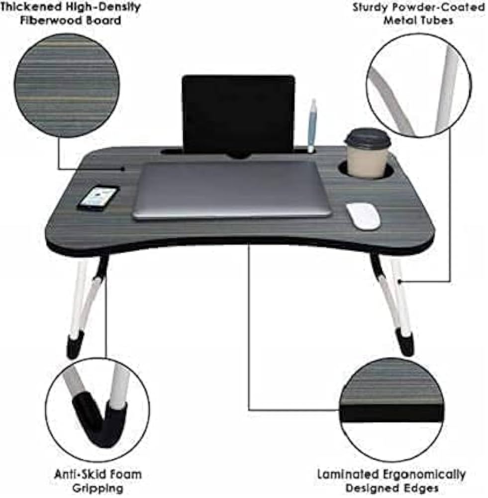 Folding breakfast/ study table laptop desk on the bed, study table computer desk.